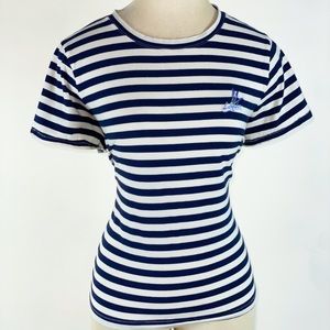 Made well striped tee w/ embroidered lavender XXL